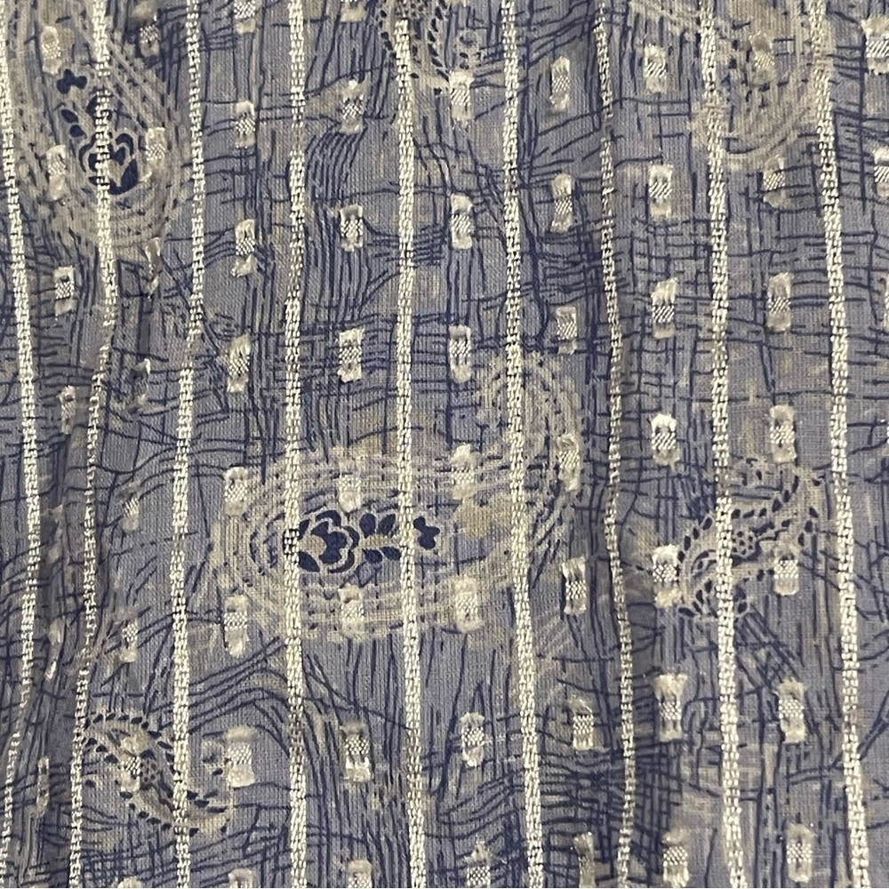 Pure Jill Embroidery Cotton Blouse Women Size M Blue Cotton Blend - Picture 3 of 10